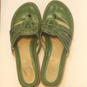 Green nurture sandals real leather